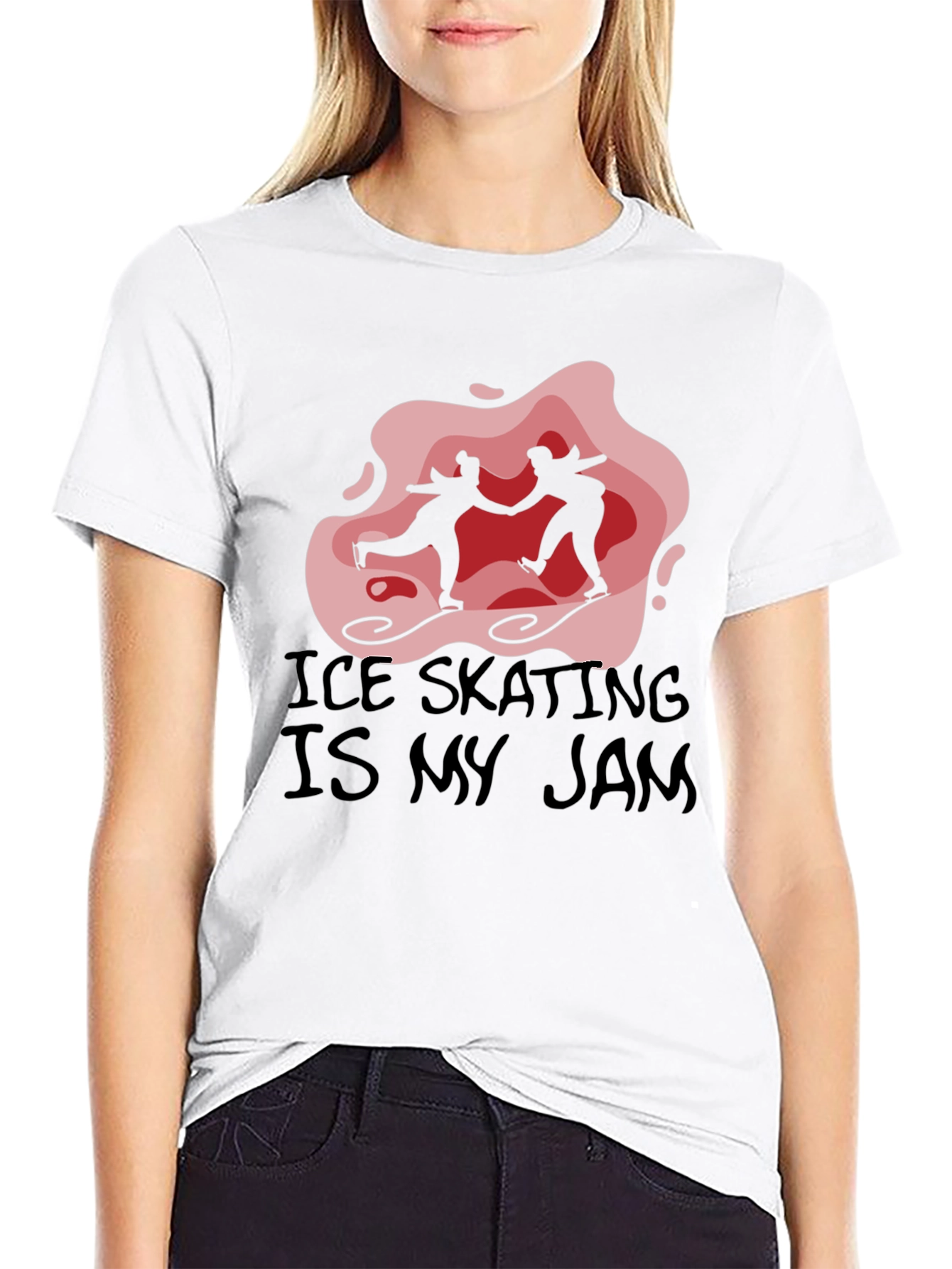 Ice Skating is My Jam Black Graphic Tee
