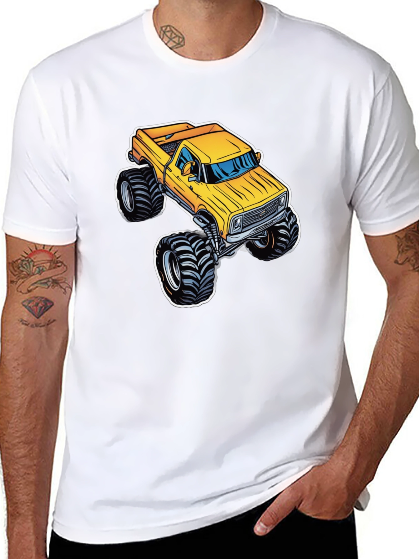 Monster Truck Graphic Tee - Bold Black Cotton T-Shirt