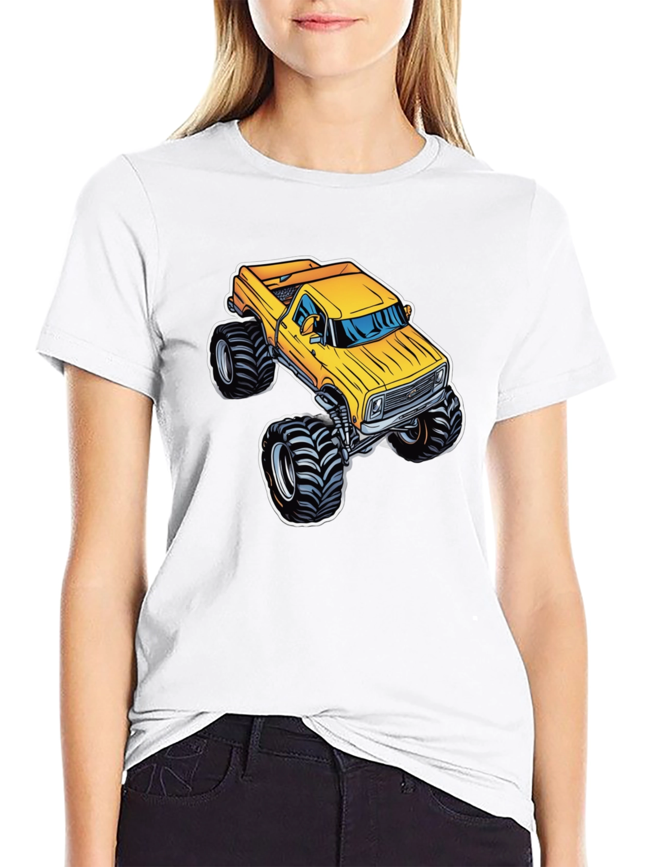 Monster Truck Graphic Tee - Bold Black Cotton T-Shirt