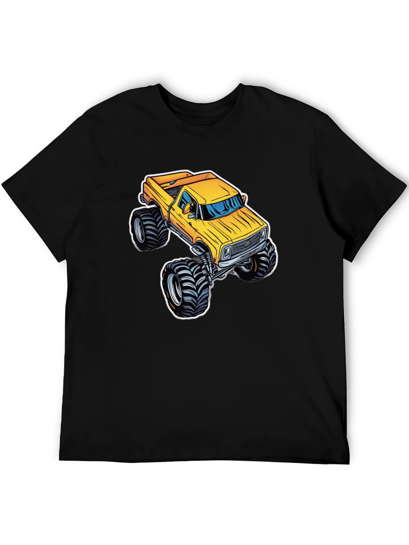Monster Truck Graphic Tee - Bold Black Cotton T-Shirt