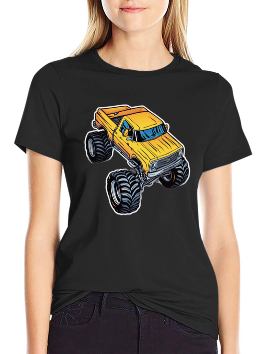 Monster Truck Graphic Tee - Bold Black Cotton T-Shirt