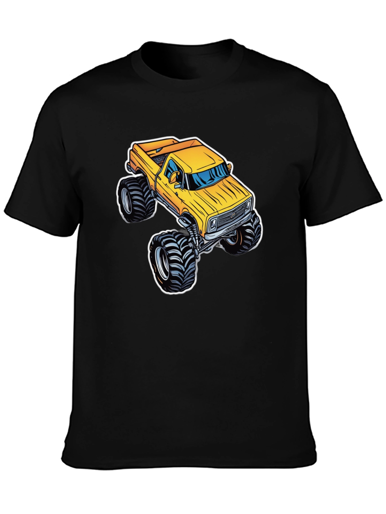 Monster Truck Graphic Tee - Bold Black Cotton T-Shirt