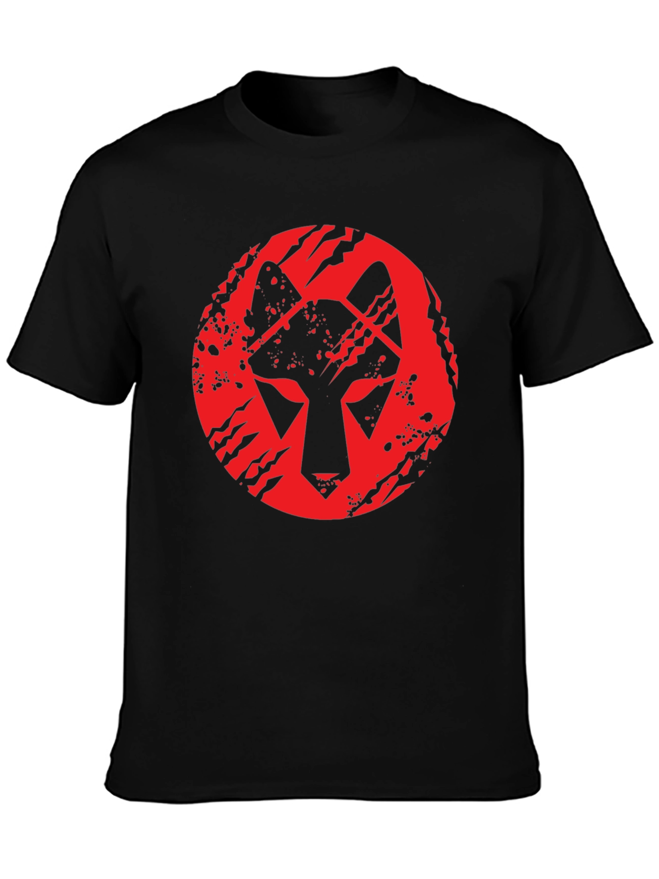 Wolf Graphic Tee - Red on Black
