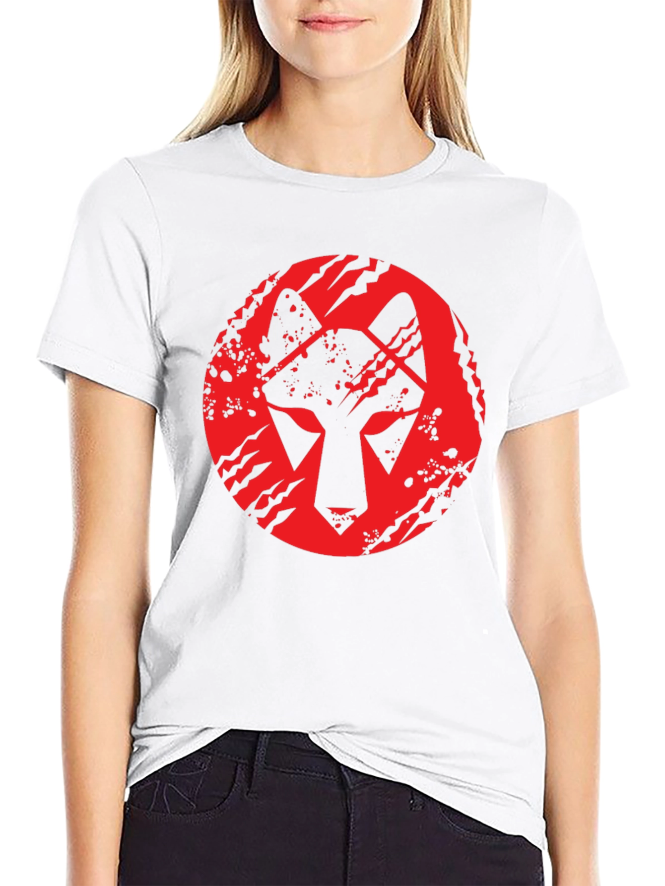 Wolf Graphic Tee - Red on Black