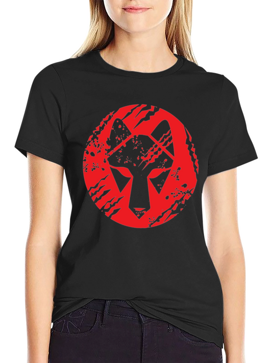 Wolf Graphic Tee - Red on Black