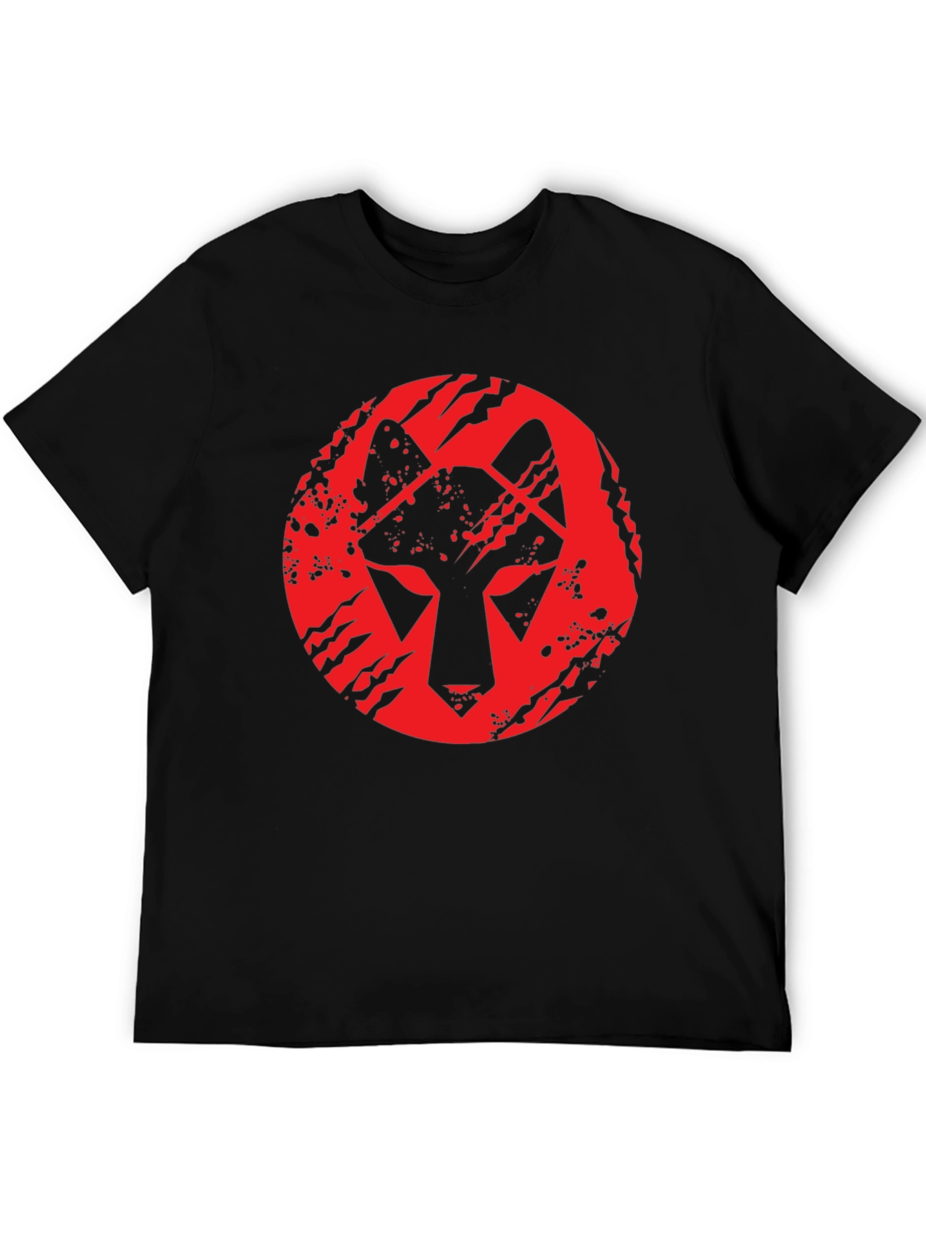 Wolf Graphic Tee - Red on Black