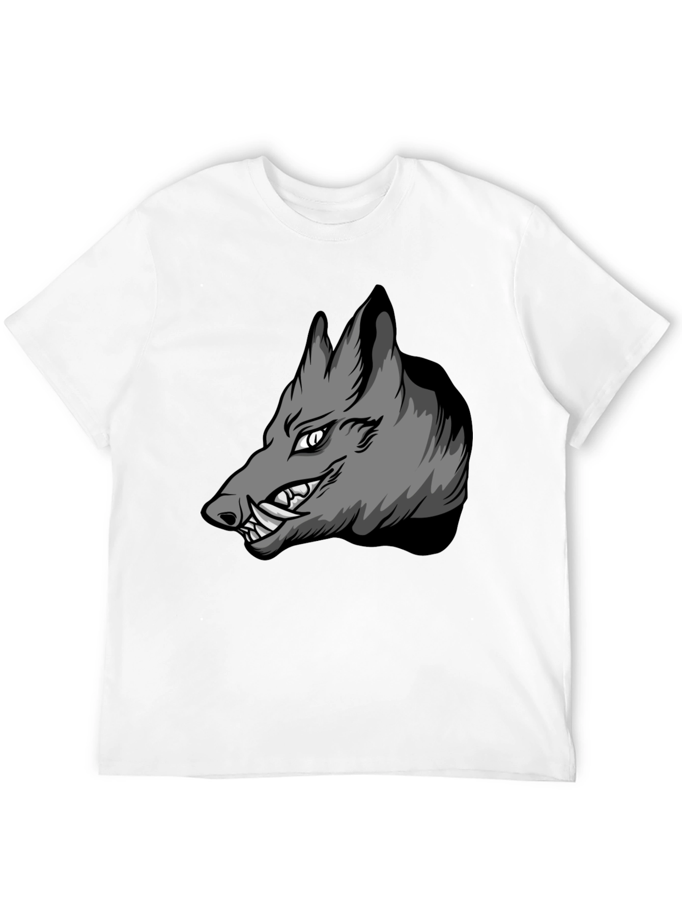 Black T-Shirt with Aggressive Boar Graphic