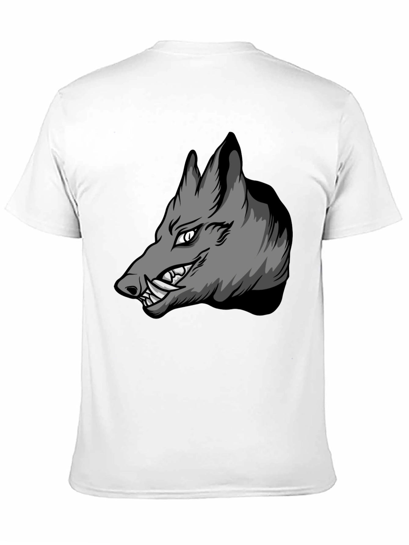 Black T-Shirt with Aggressive Boar Graphic