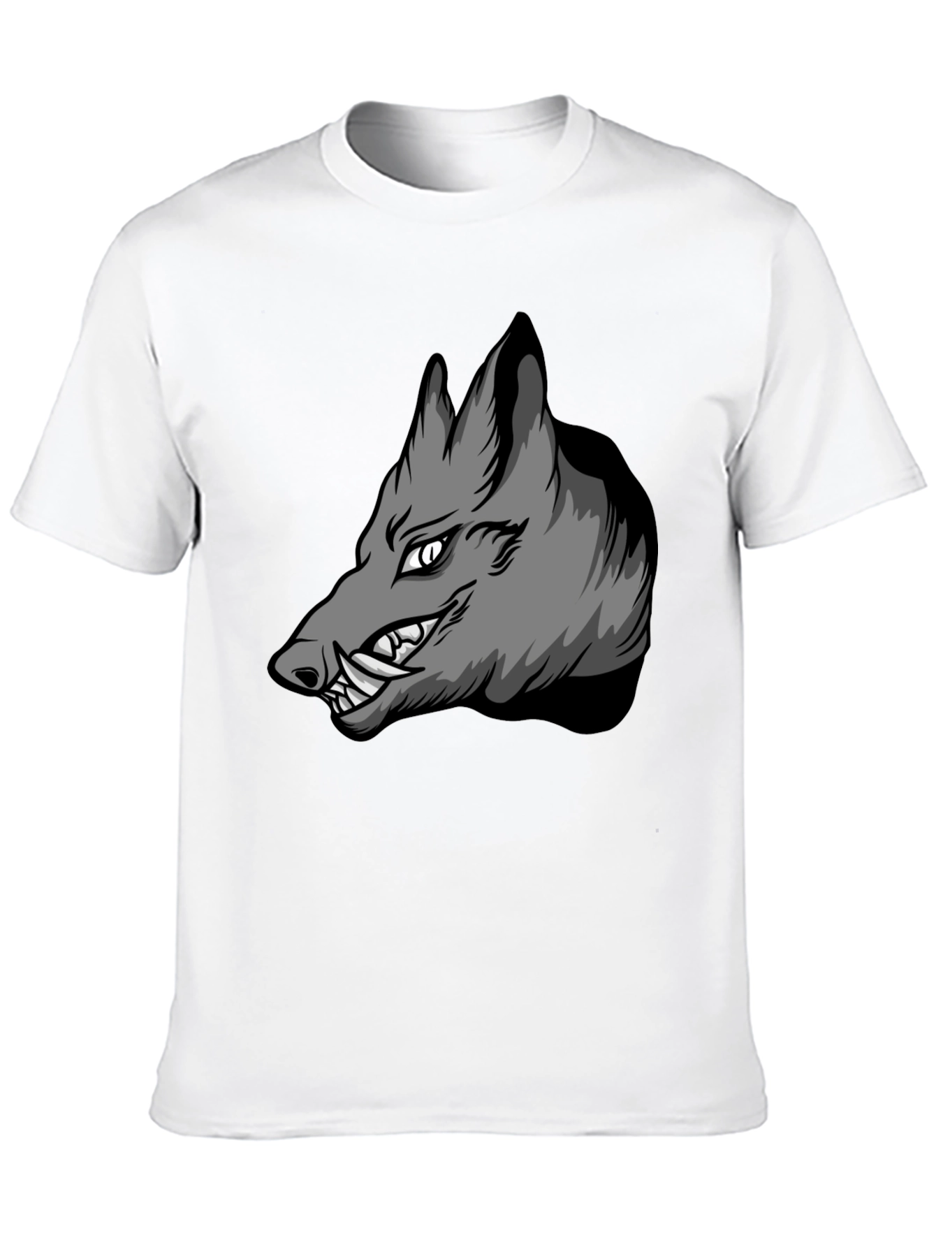 Black T-Shirt with Aggressive Boar Graphic