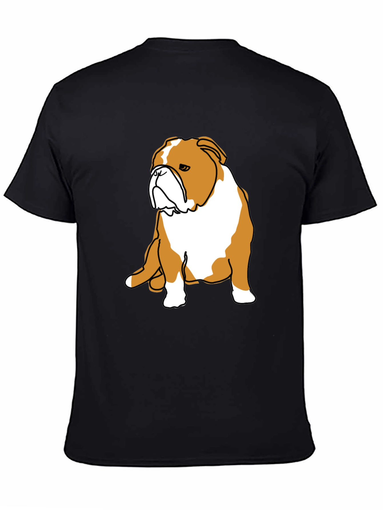 Bulldog Graphic Print Black T-Shirt