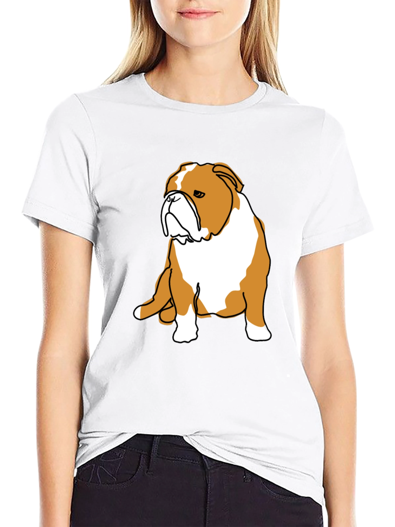Bulldog Graphic Print Black T-Shirt