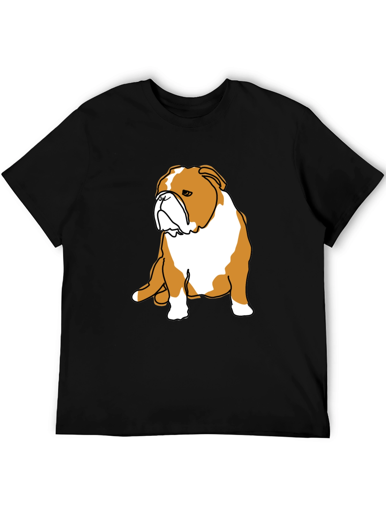 Bulldog Graphic Print Black T-Shirt