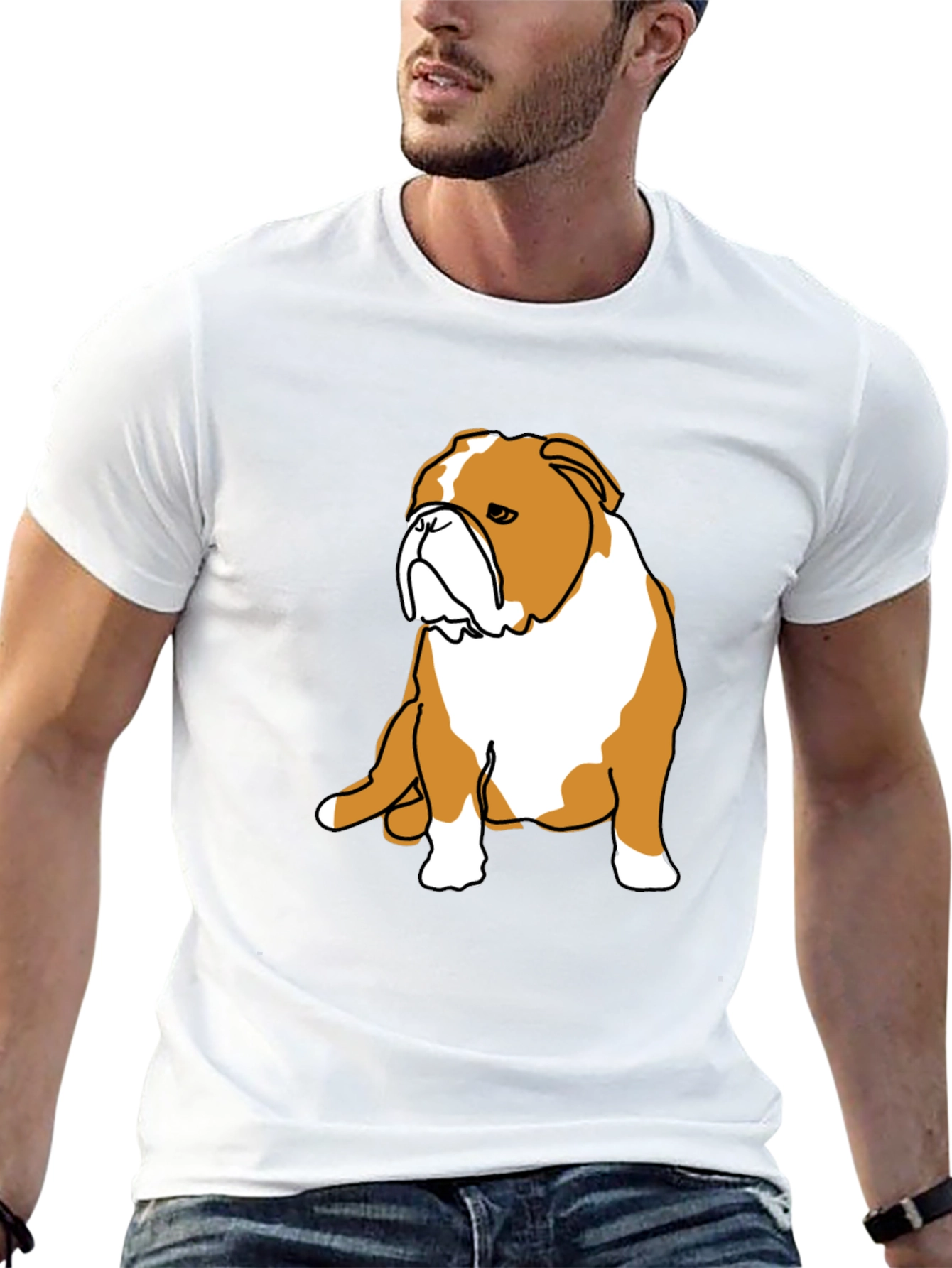 Bulldog Graphic Print Black T-Shirt