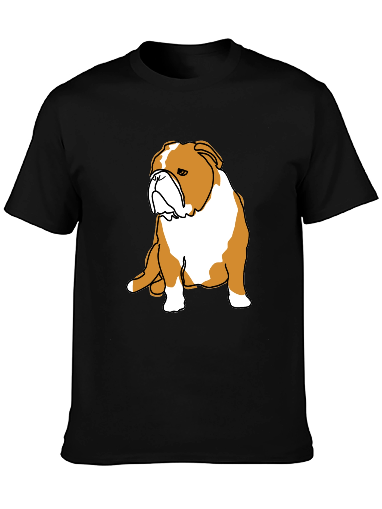 Bulldog Graphic Print Black T-Shirt