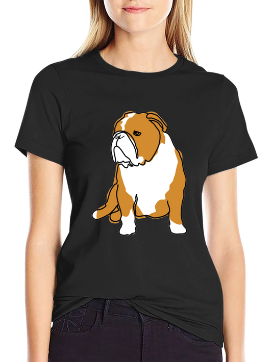 Bulldog Graphic Print Black T-Shirt