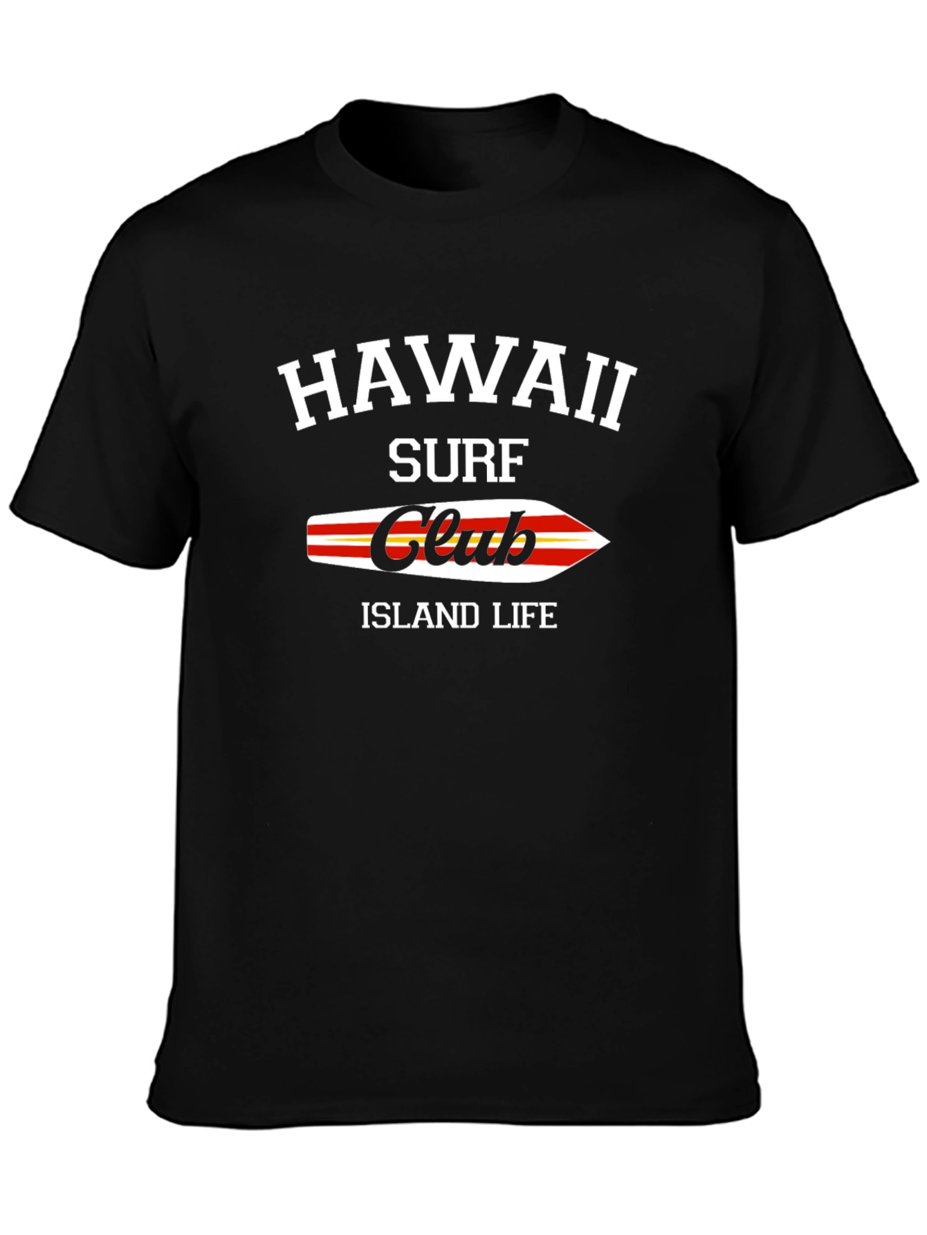 Hawaii Surf Club Black T-Shirt Island Life Graphic Tee