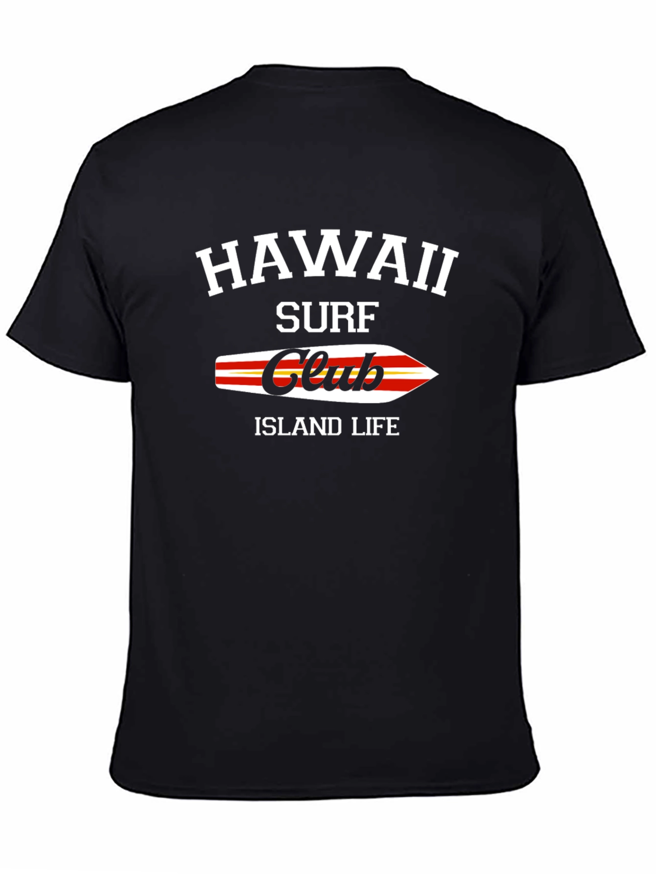 Hawaii Surf Club Black T-Shirt Island Life Graphic Tee