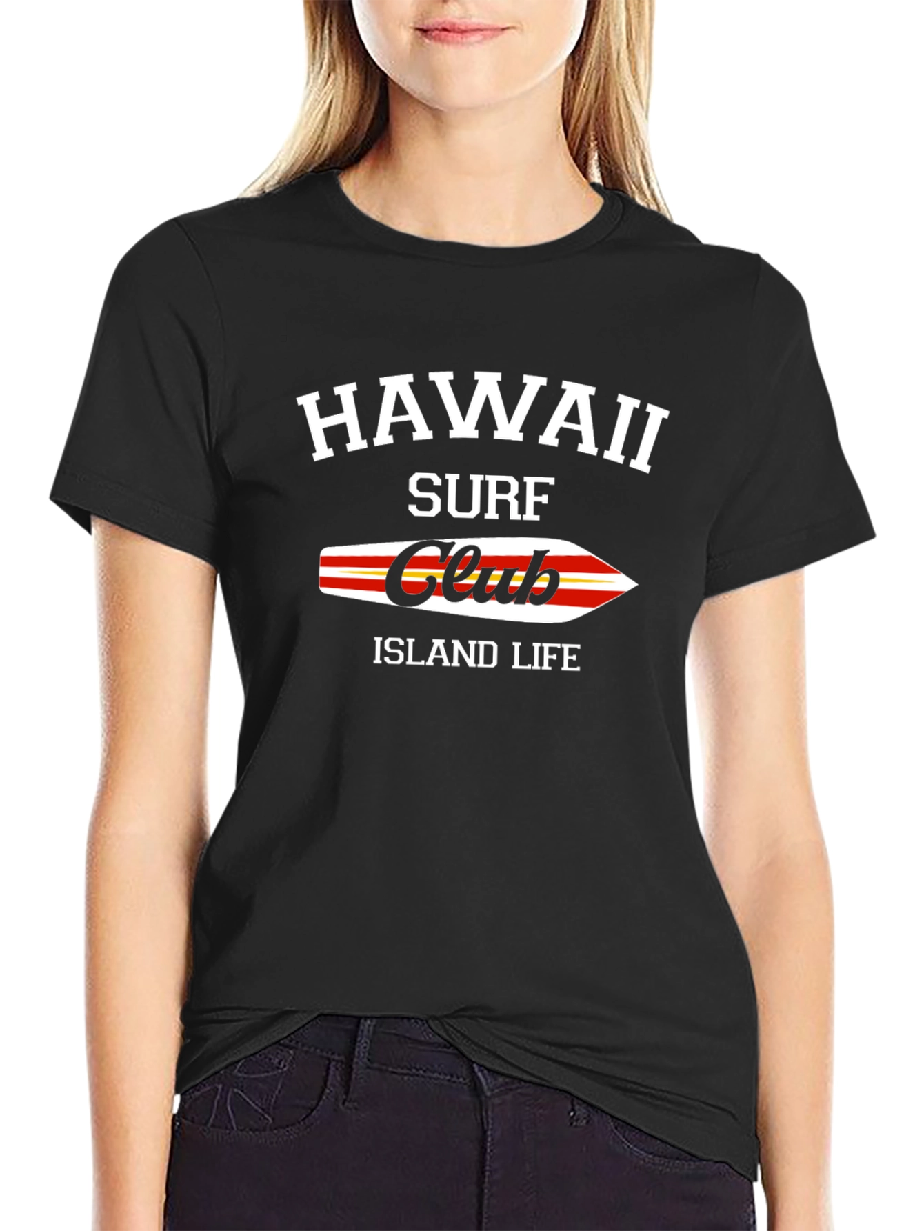 Hawaii Surf Club Black T-Shirt Island Life Graphic Tee