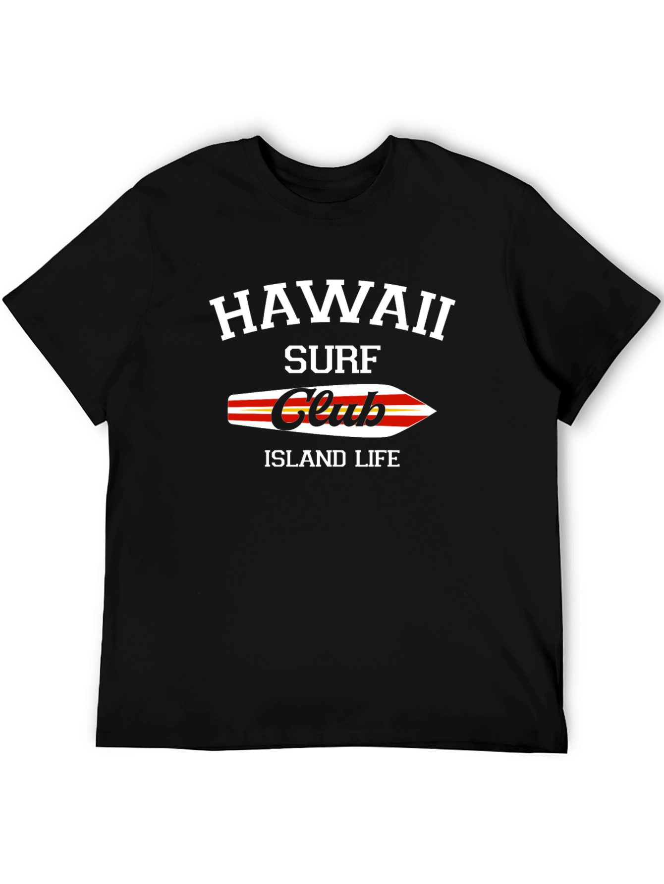 Hawaii Surf Club Black T-Shirt Island Life Graphic Tee