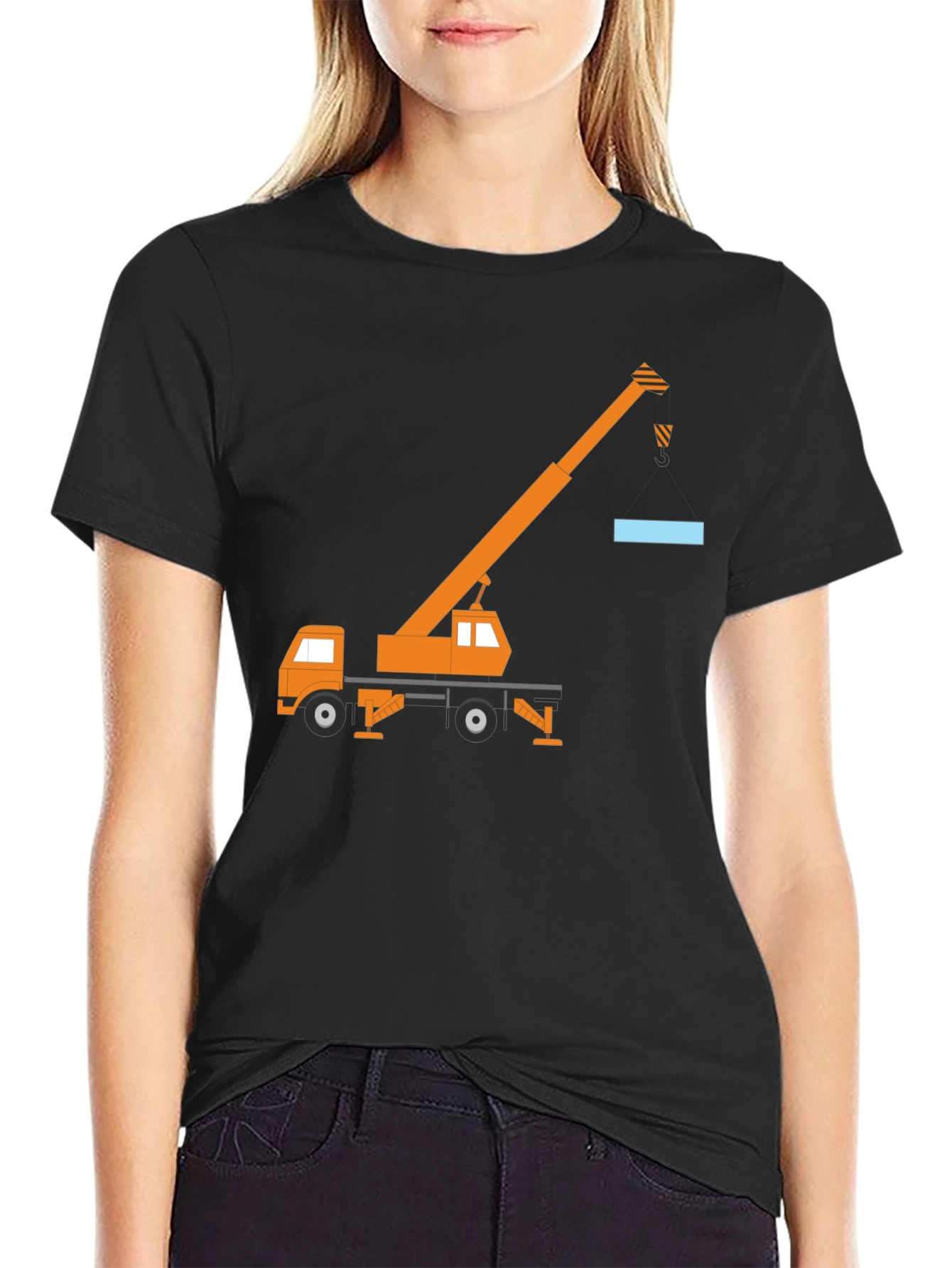 Crane Truck Graphic Tee - Black