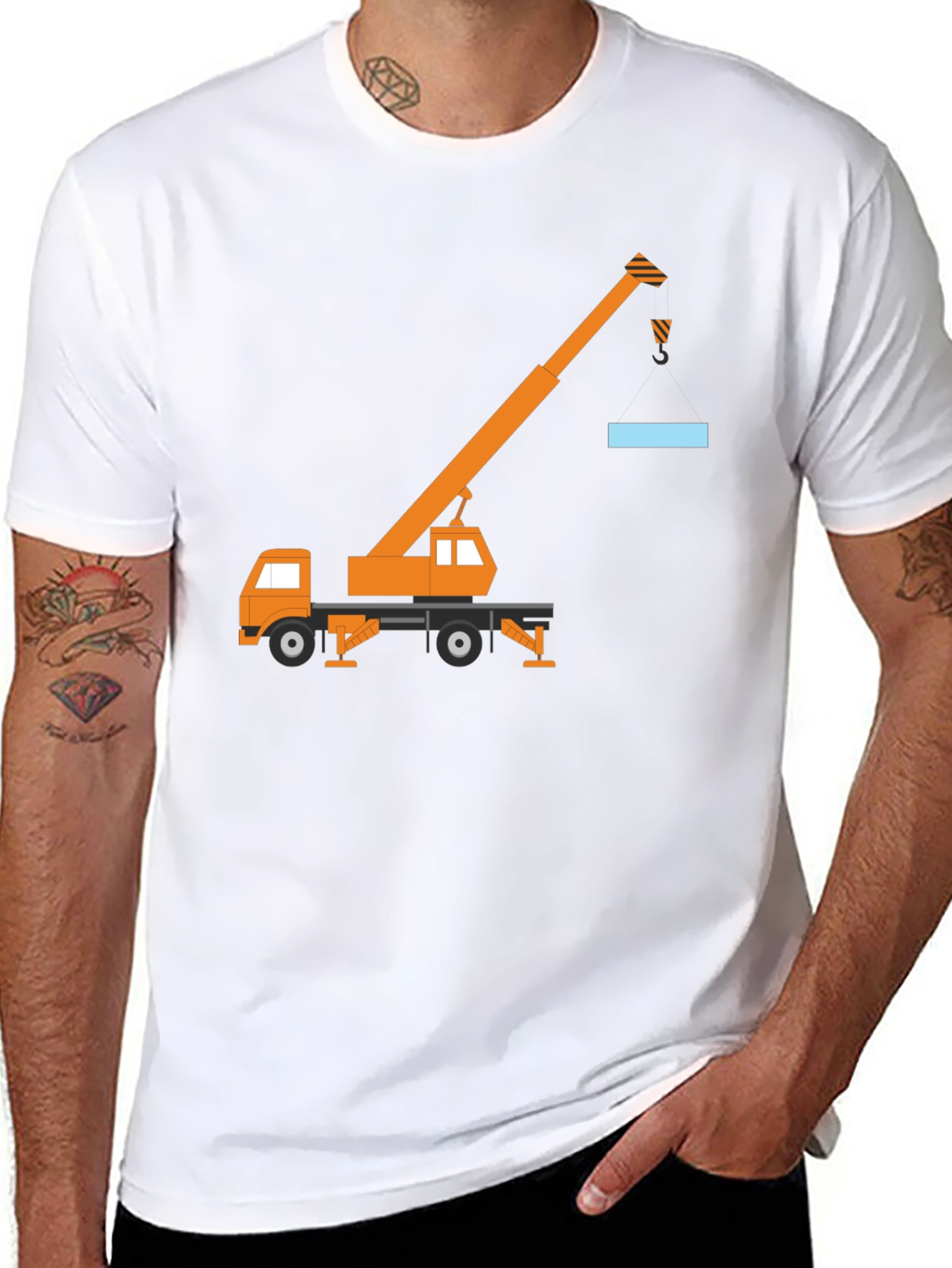 Crane Truck Graphic Tee - Black