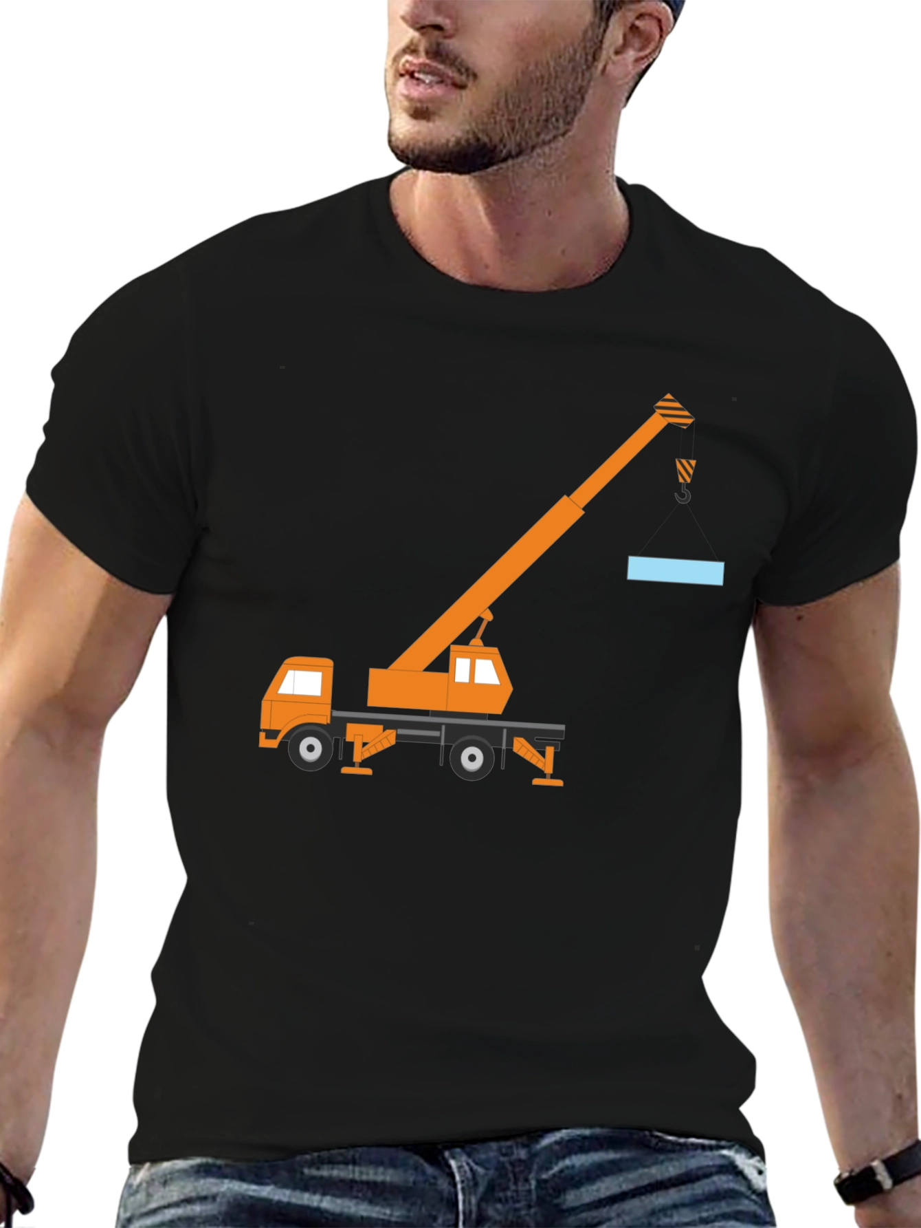 Crane Truck Graphic Tee - Black