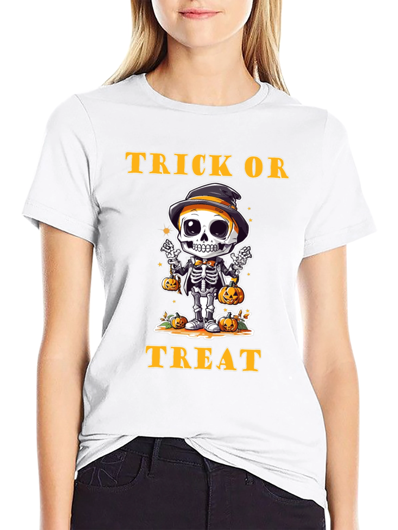 Trick or Treat Skeleton T-Shirt - Halloween Apparel