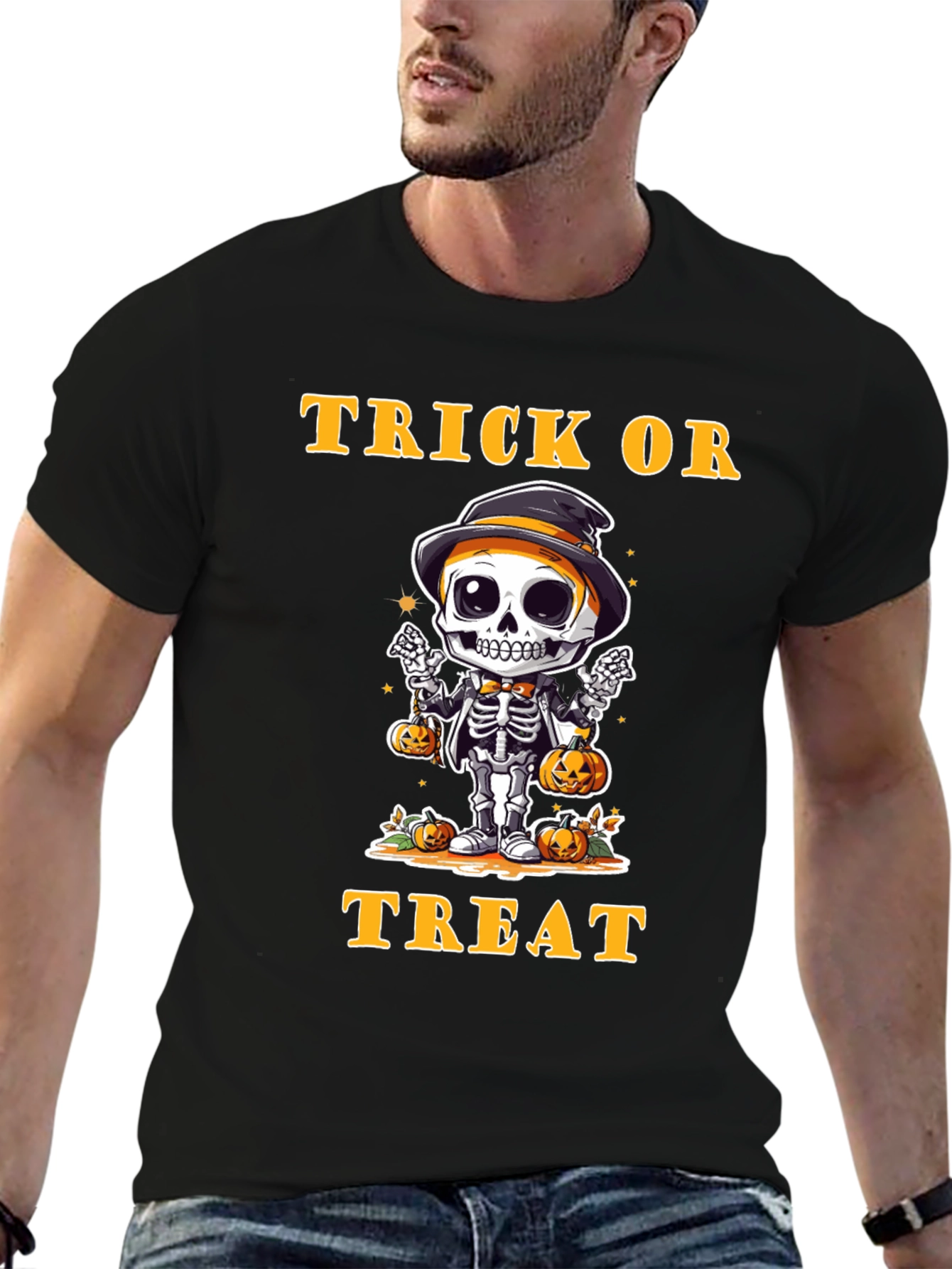 Trick or Treat Skeleton T-Shirt - Halloween Apparel