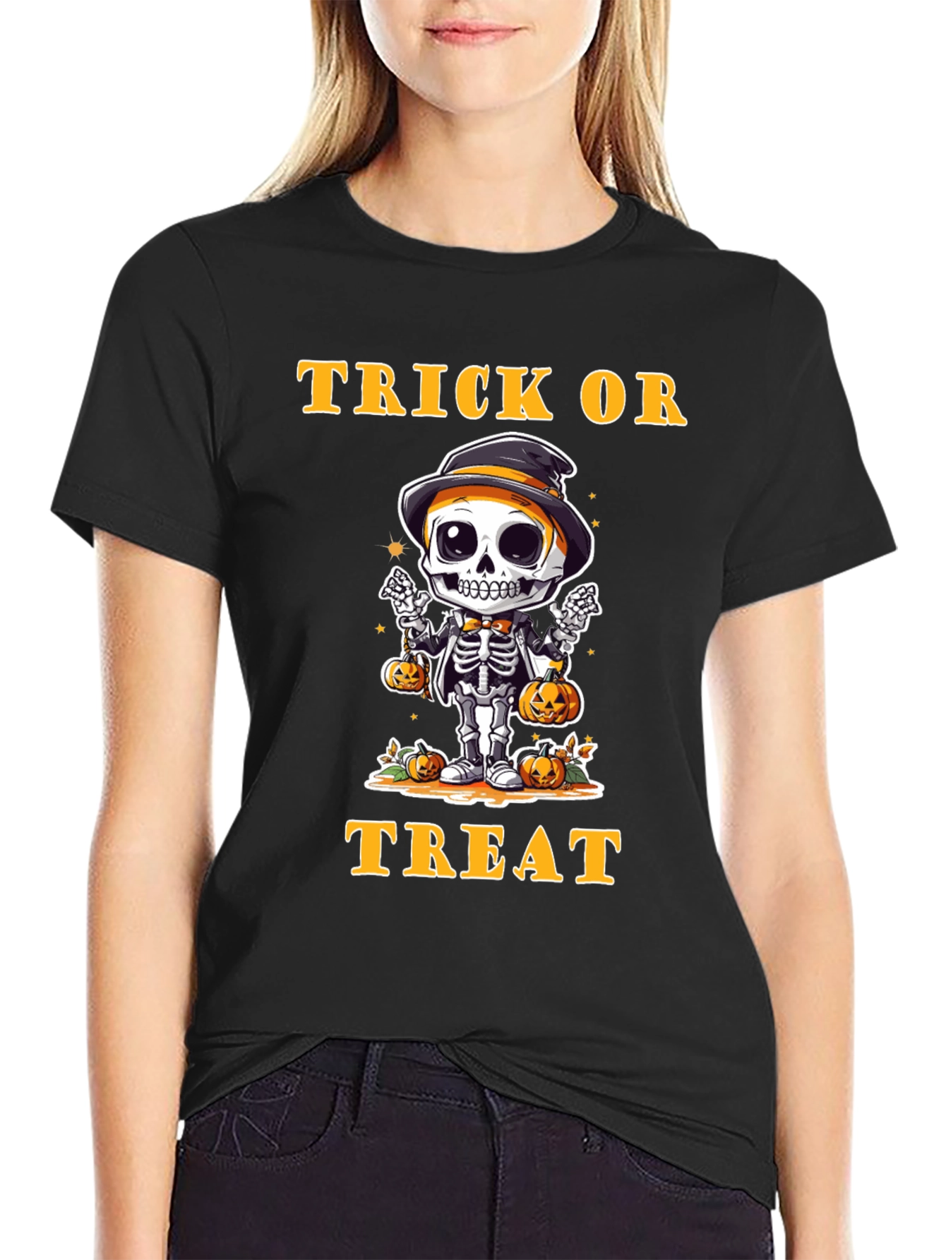 Trick or Treat Skeleton T-Shirt - Halloween Apparel