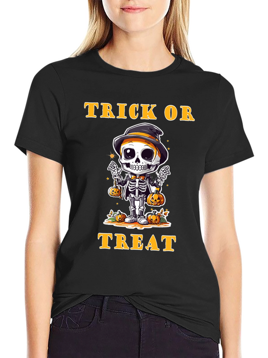Trick or Treat Skeleton T-Shirt - Halloween Apparel