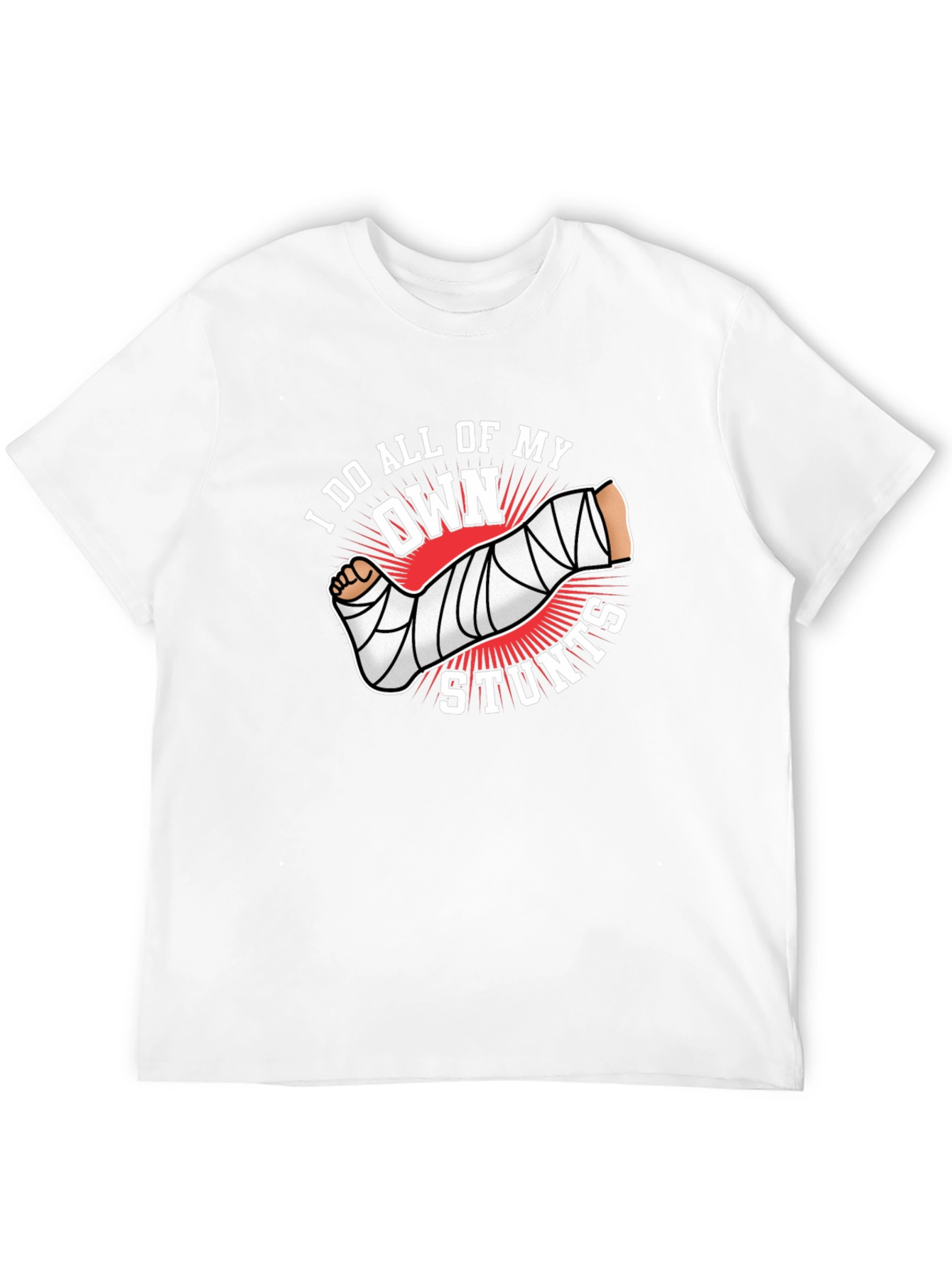 I Do All My Own Stunts Black Graphic Tee