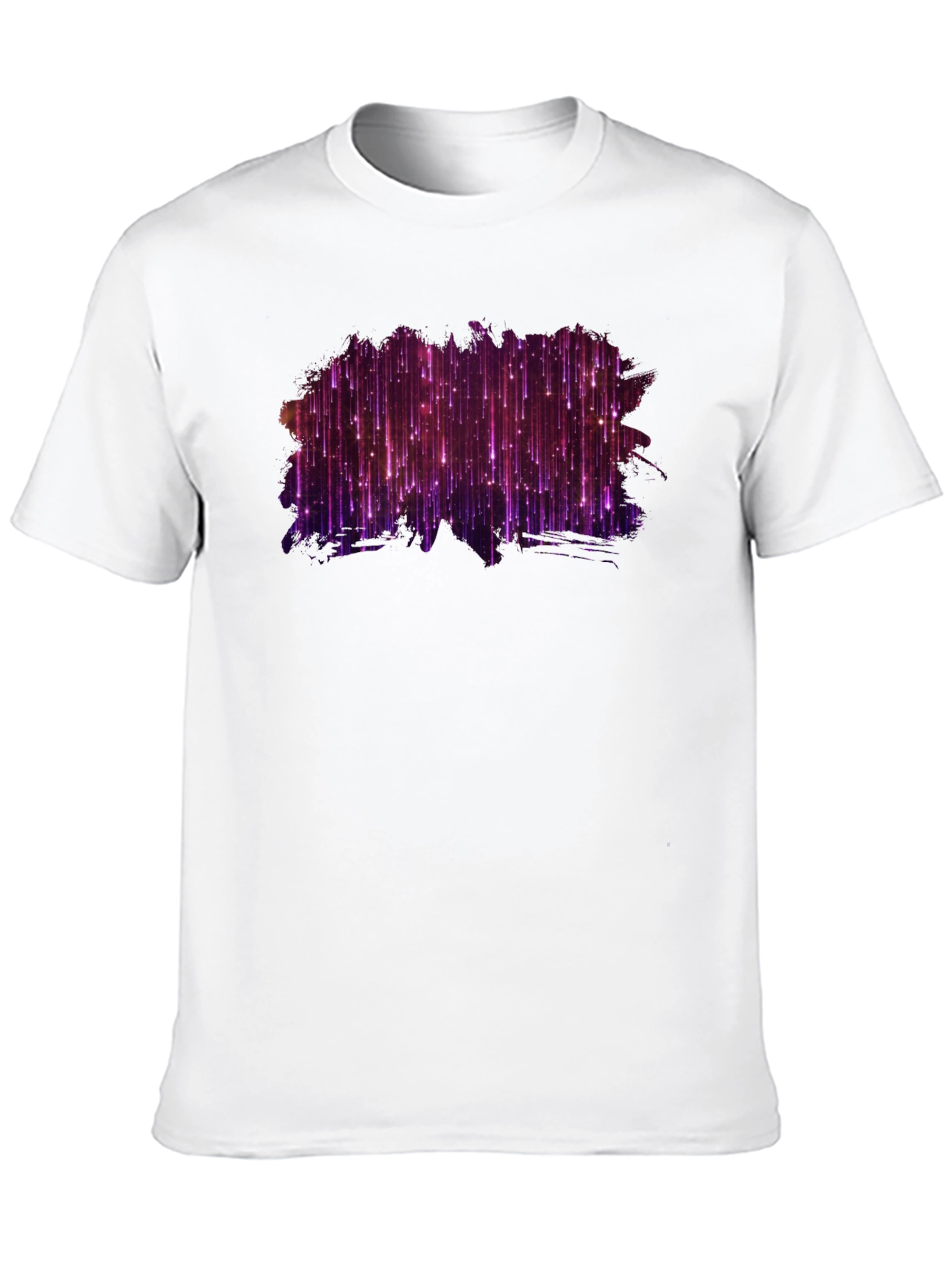 Stylish Black Tee with Abstract Purple Light Design