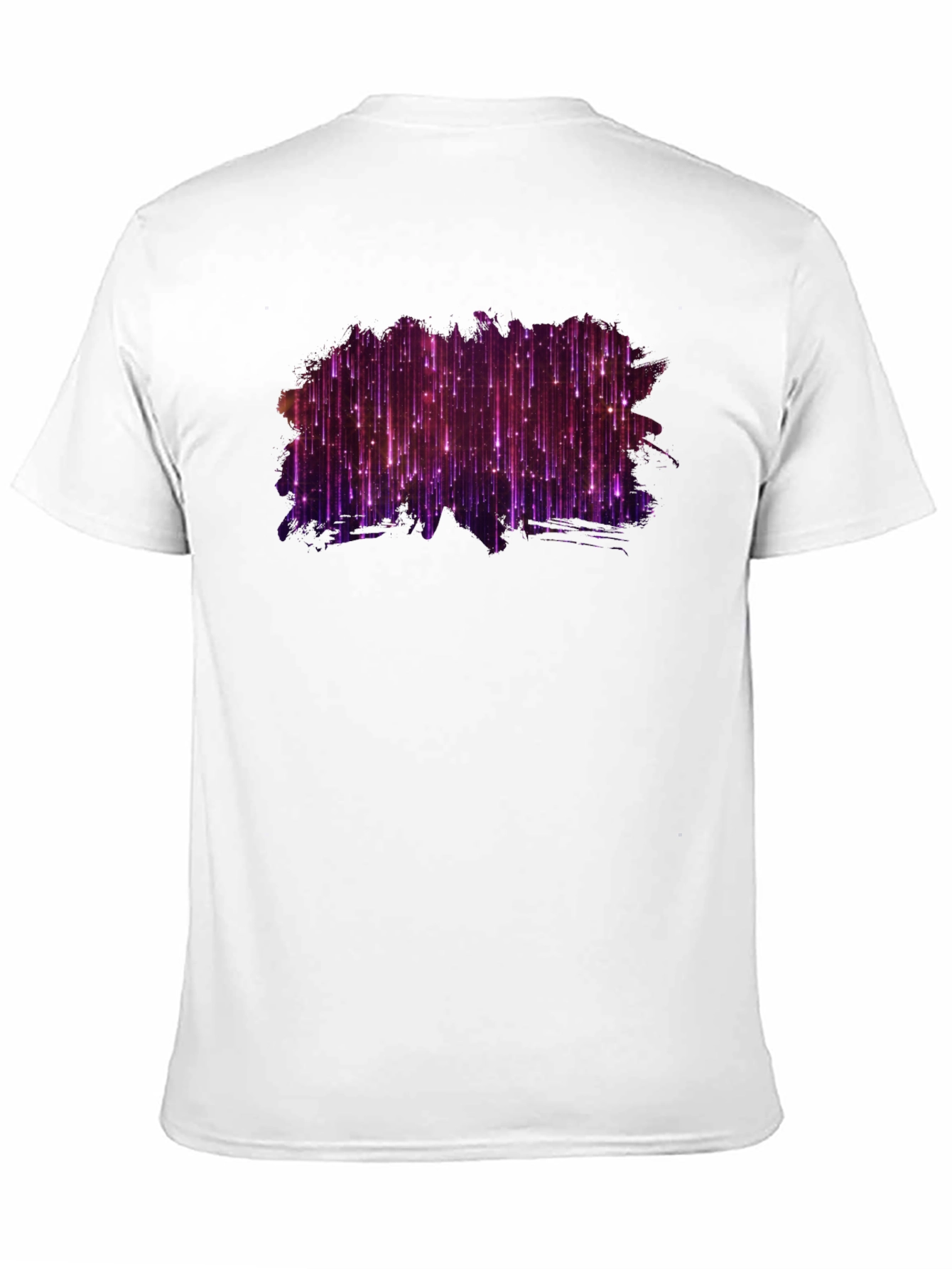 Stylish Black Tee with Abstract Purple Light Design