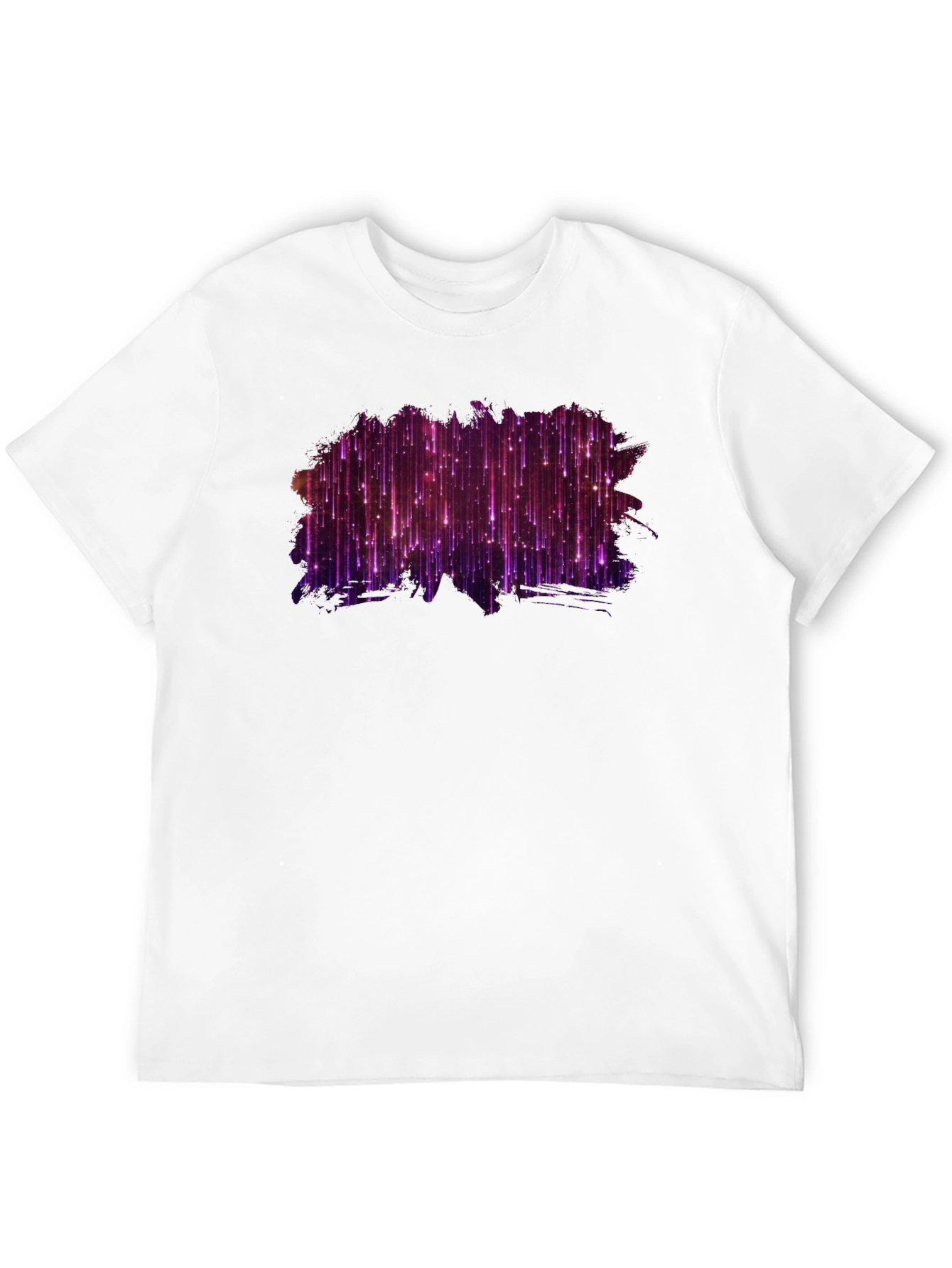 Stylish Black Tee with Abstract Purple Light Design