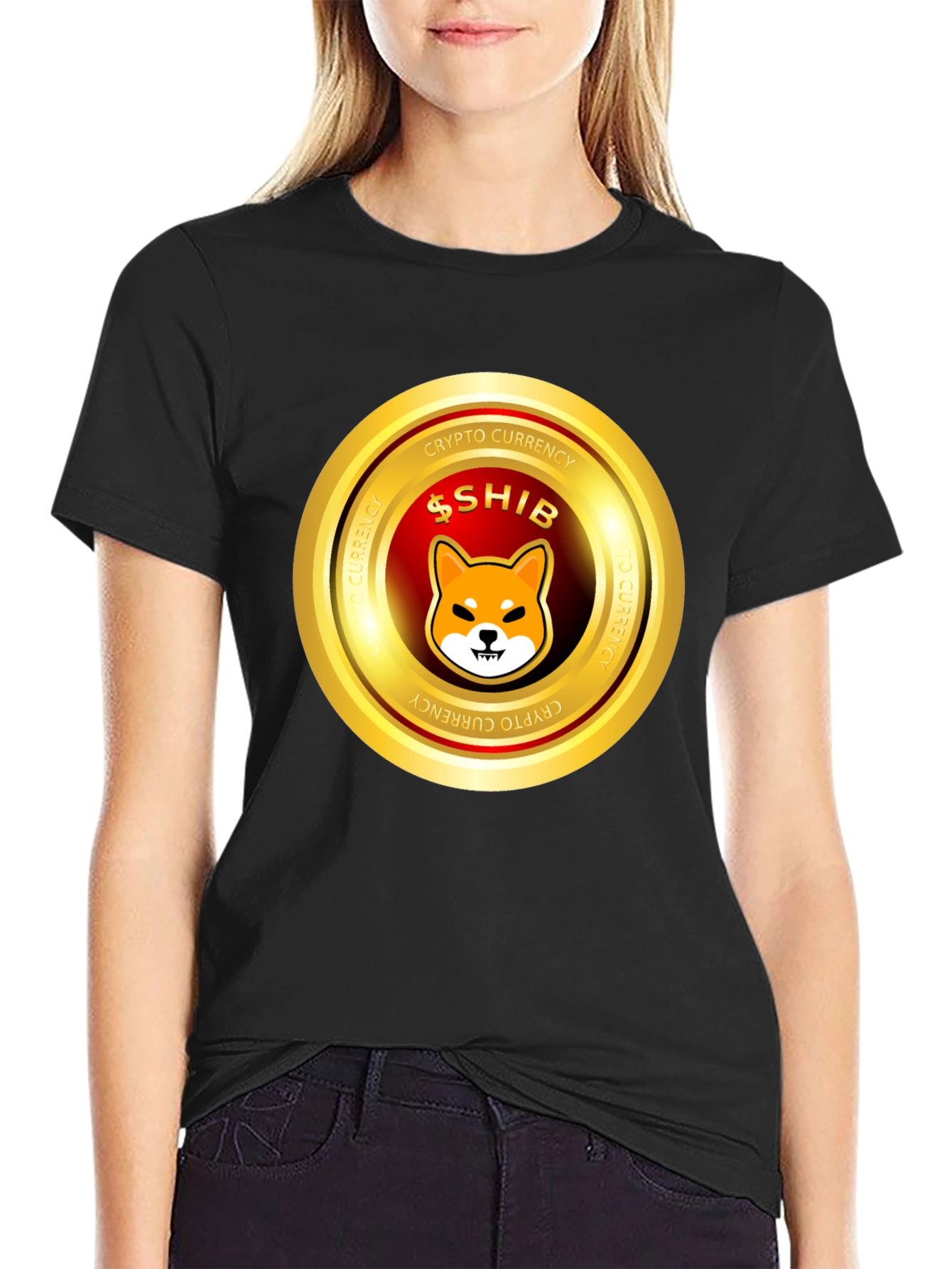 Shiba Inu Crypto Currency Black T-Shirt