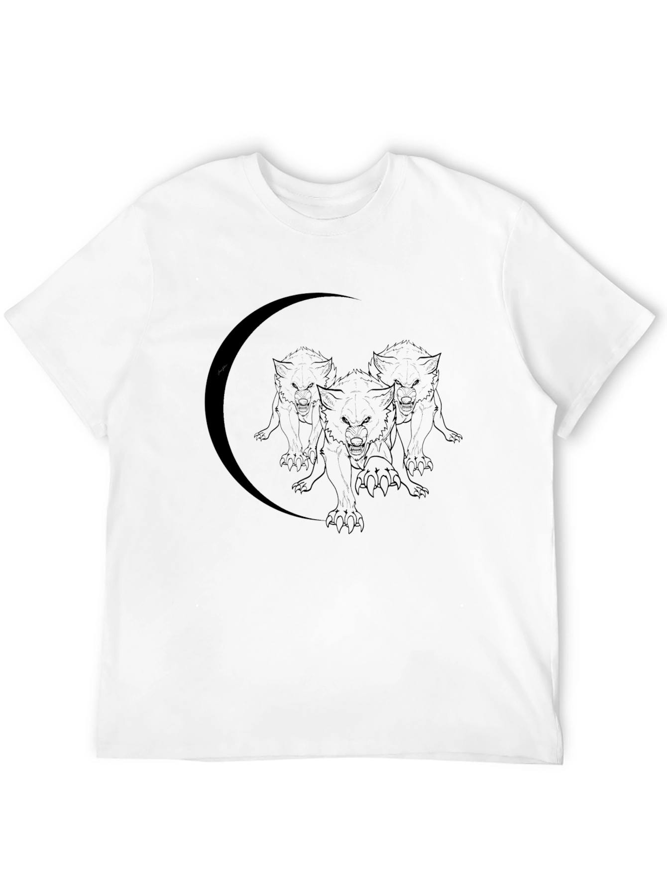 Wolf Pack Moon Graphic Black T-Shirt