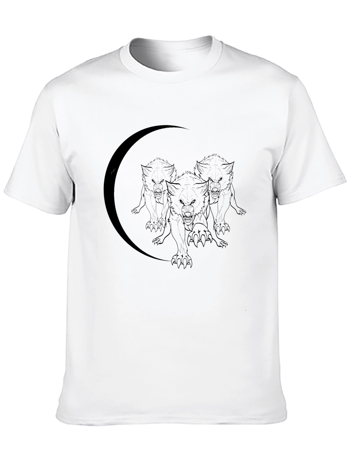 Wolf Pack Moon Graphic Black T-Shirt