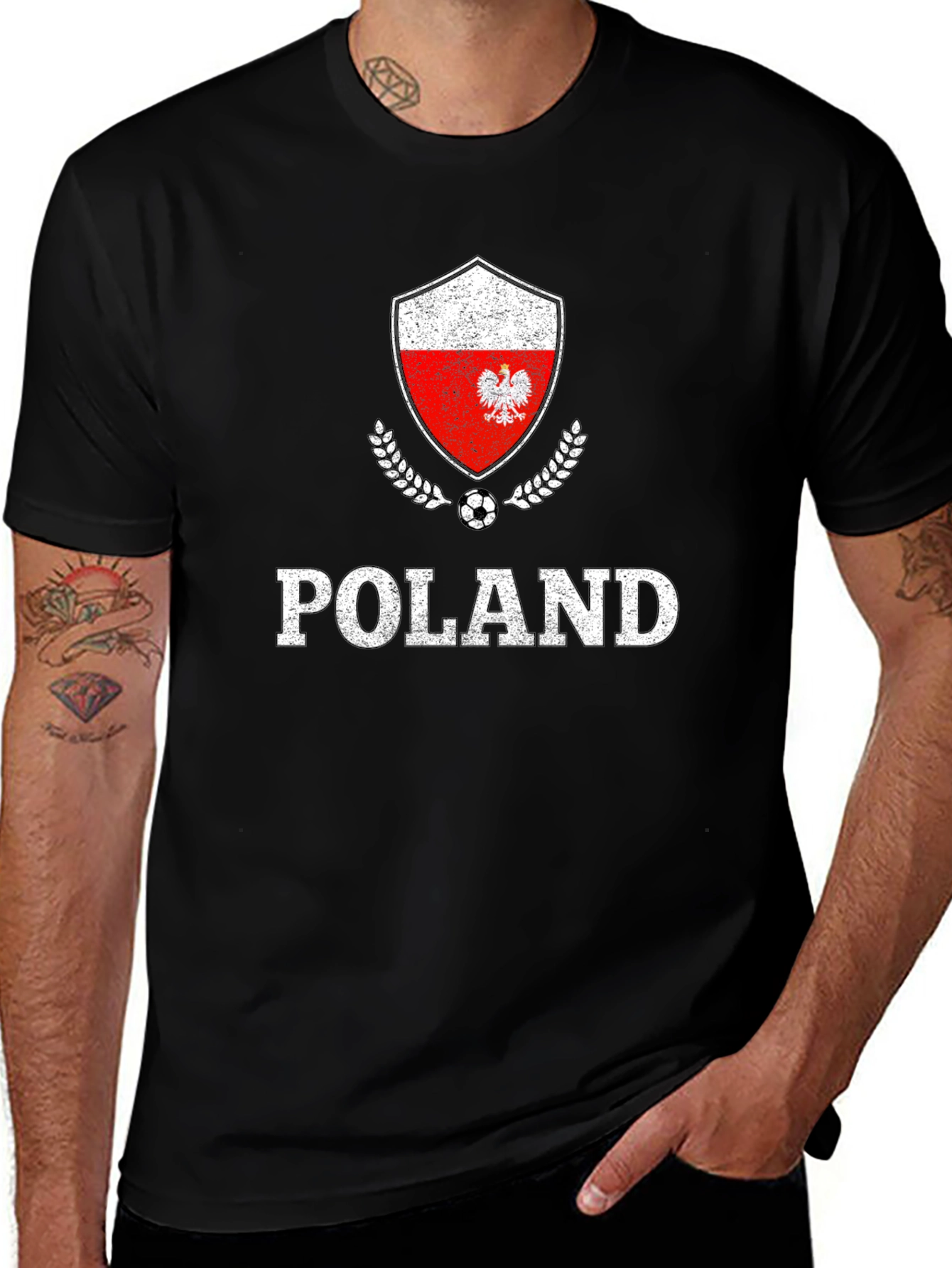 Poland Soccer T-Shirt Polish Eagle Flag Football Tee