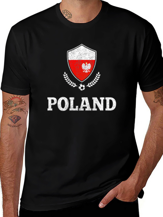 Poland Soccer T-Shirt Polish Eagle Flag Football Tee