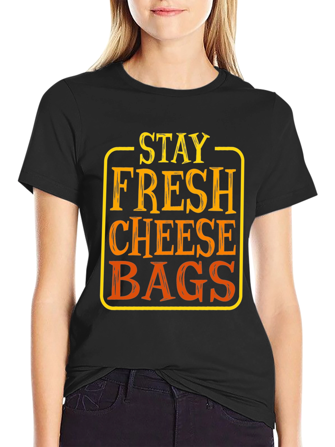 Stay Fresh Cheese Bags Graphic Tee - Black