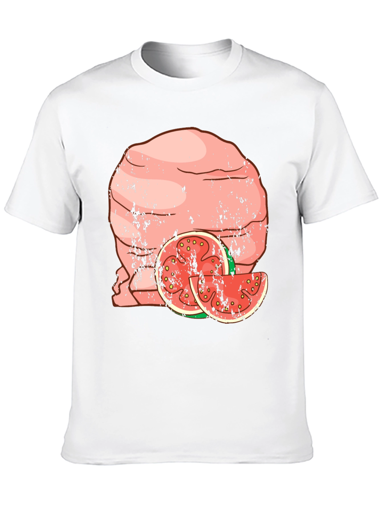 Funny Meatball Watermelon Graphic Tee - Black