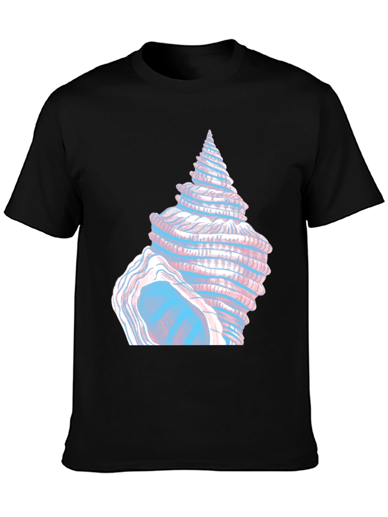 Seashell Graphic Tee - Black Cotton T-Shirt