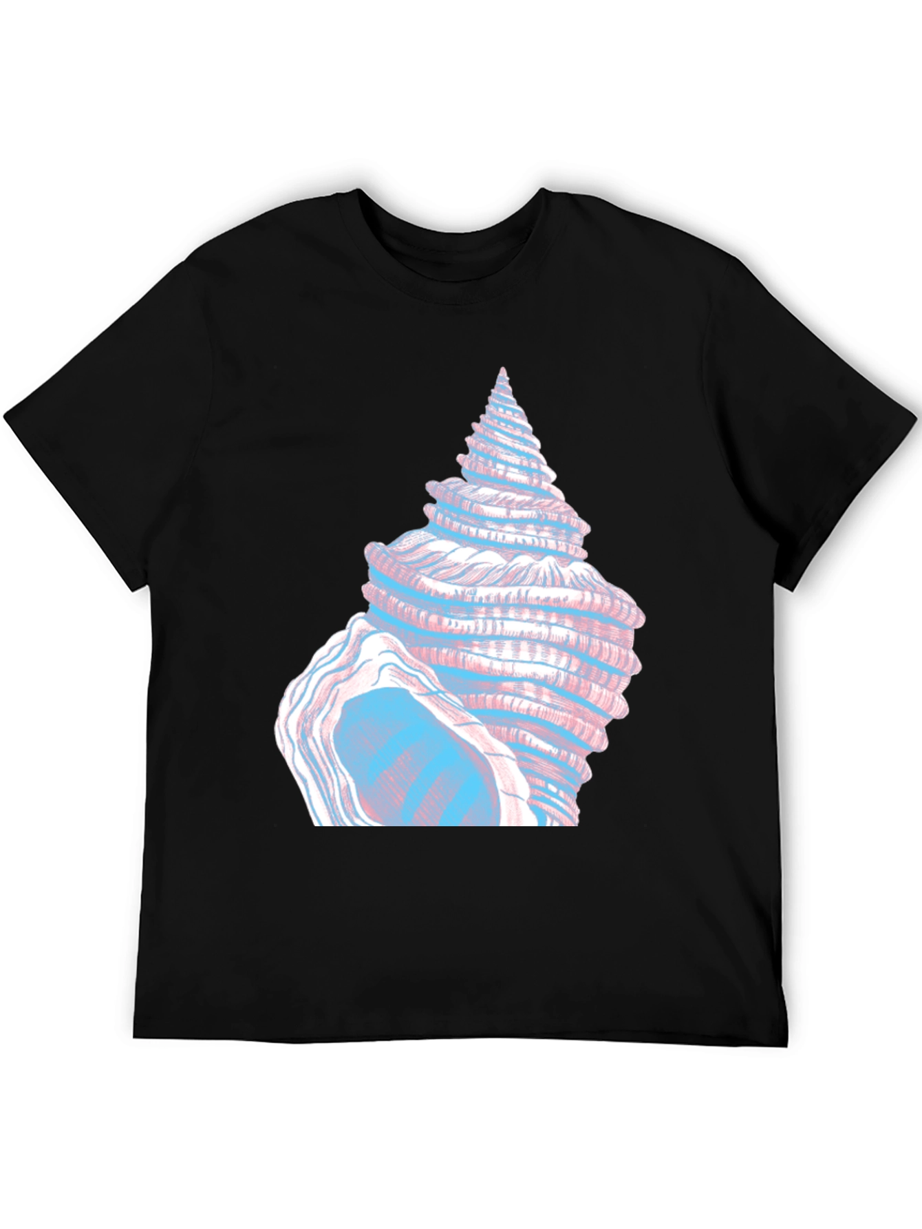 Seashell Graphic Tee - Black Cotton T-Shirt