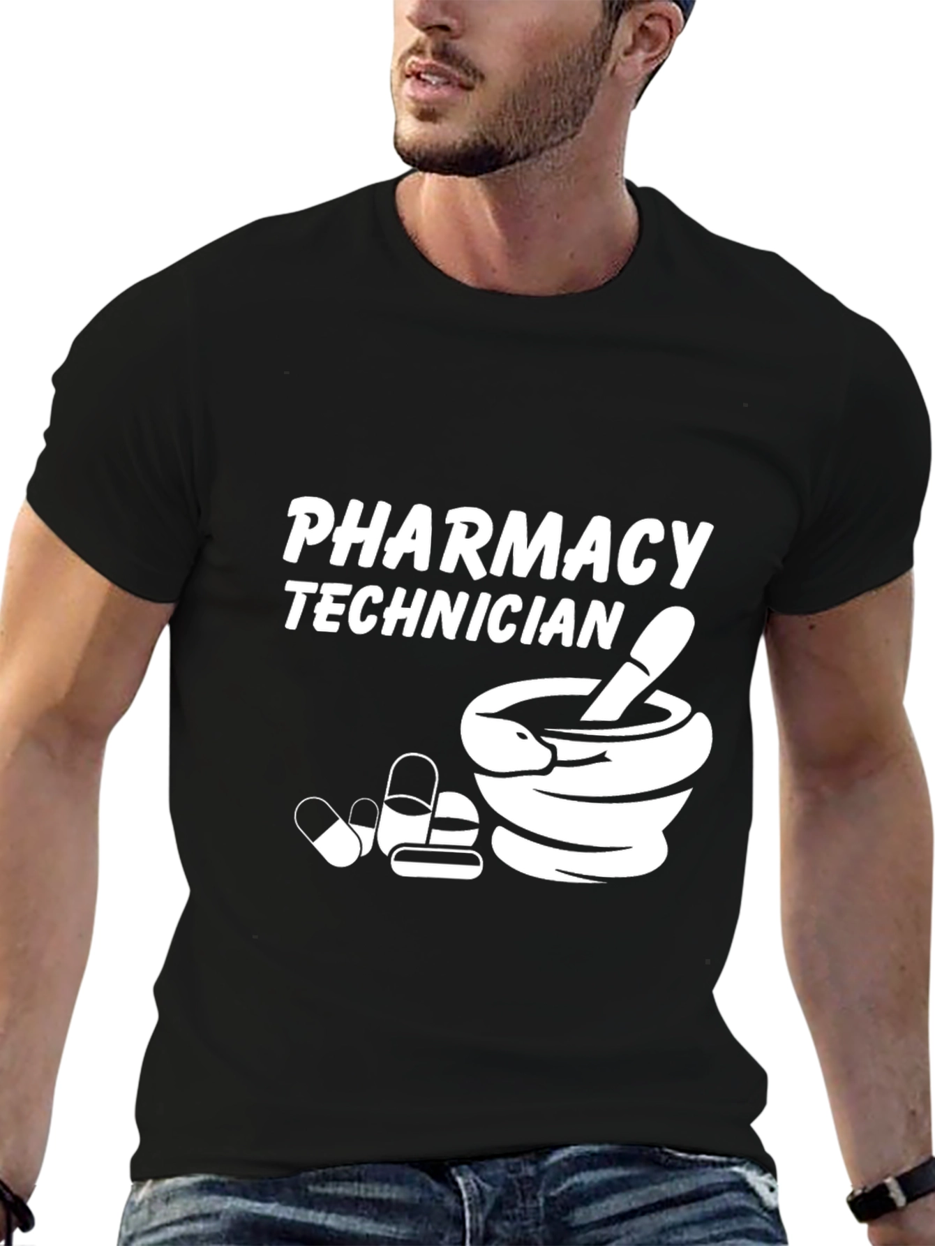 Pharmacy Technician Black Graphic T-Shirt