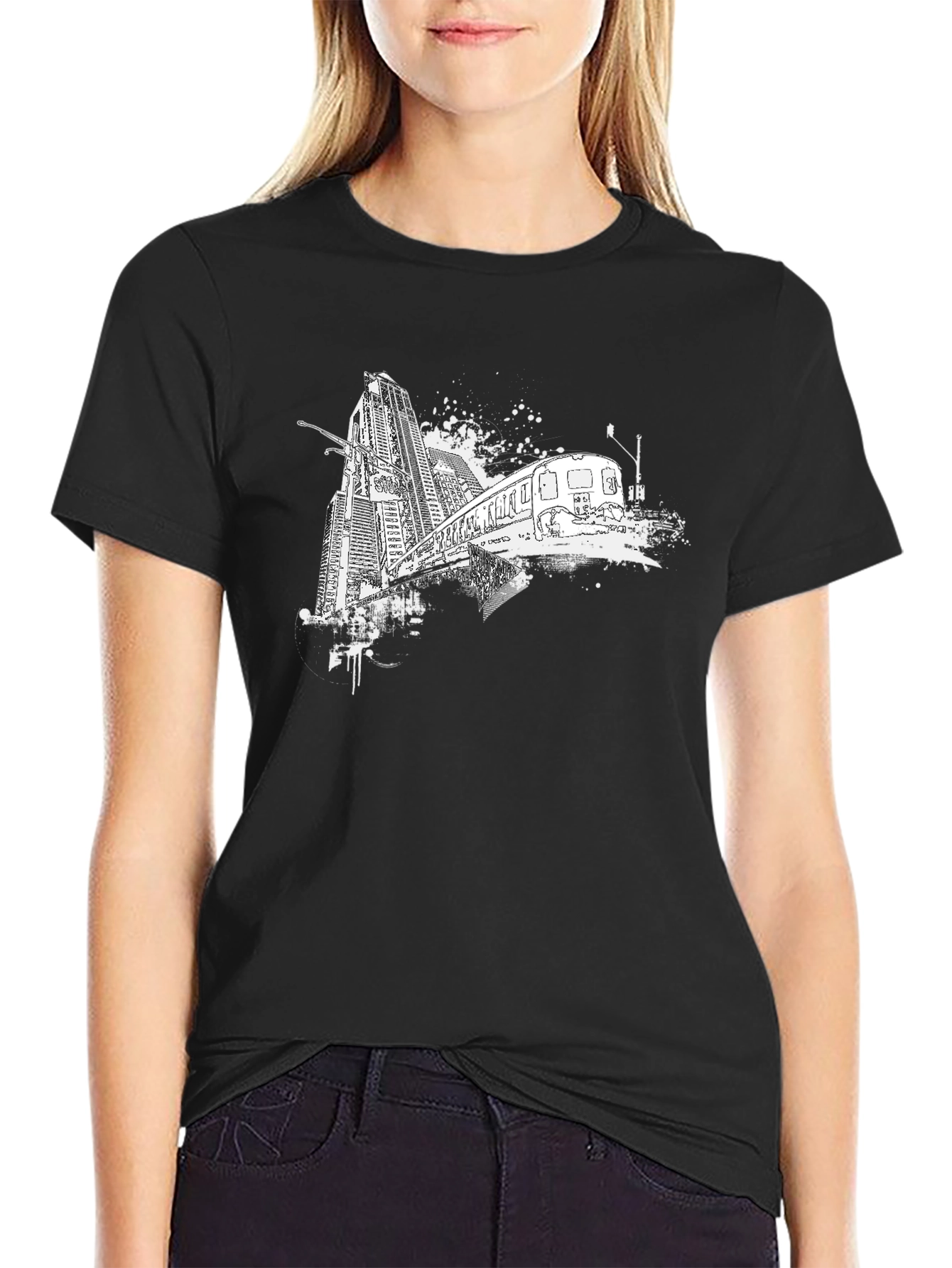 Urban Train Graphic Tee - Black