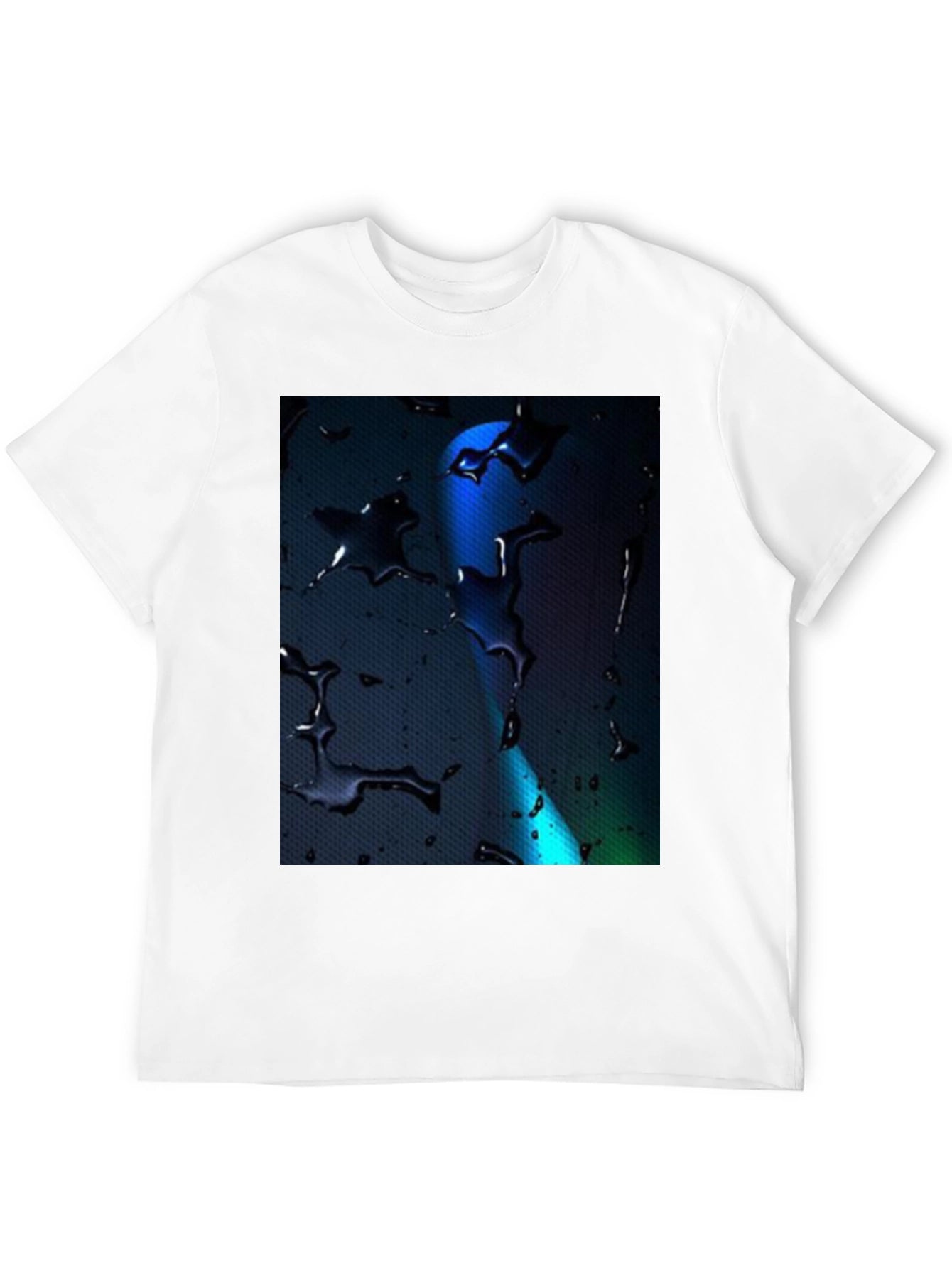 Abstract Water Drop Design Tee - Black