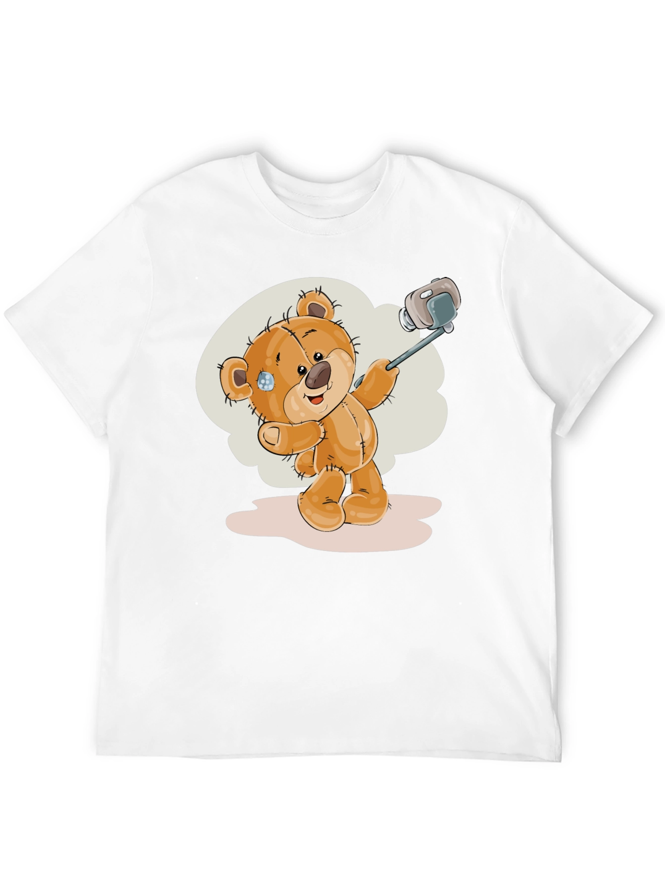 Teddy Bear Selfie T-Shirt - Black Cotton Tee
