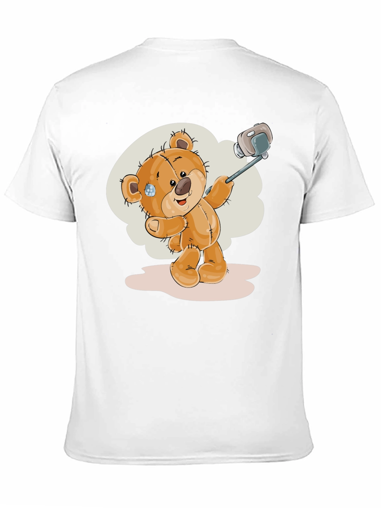 Teddy Bear Selfie T-Shirt - Black Cotton Tee