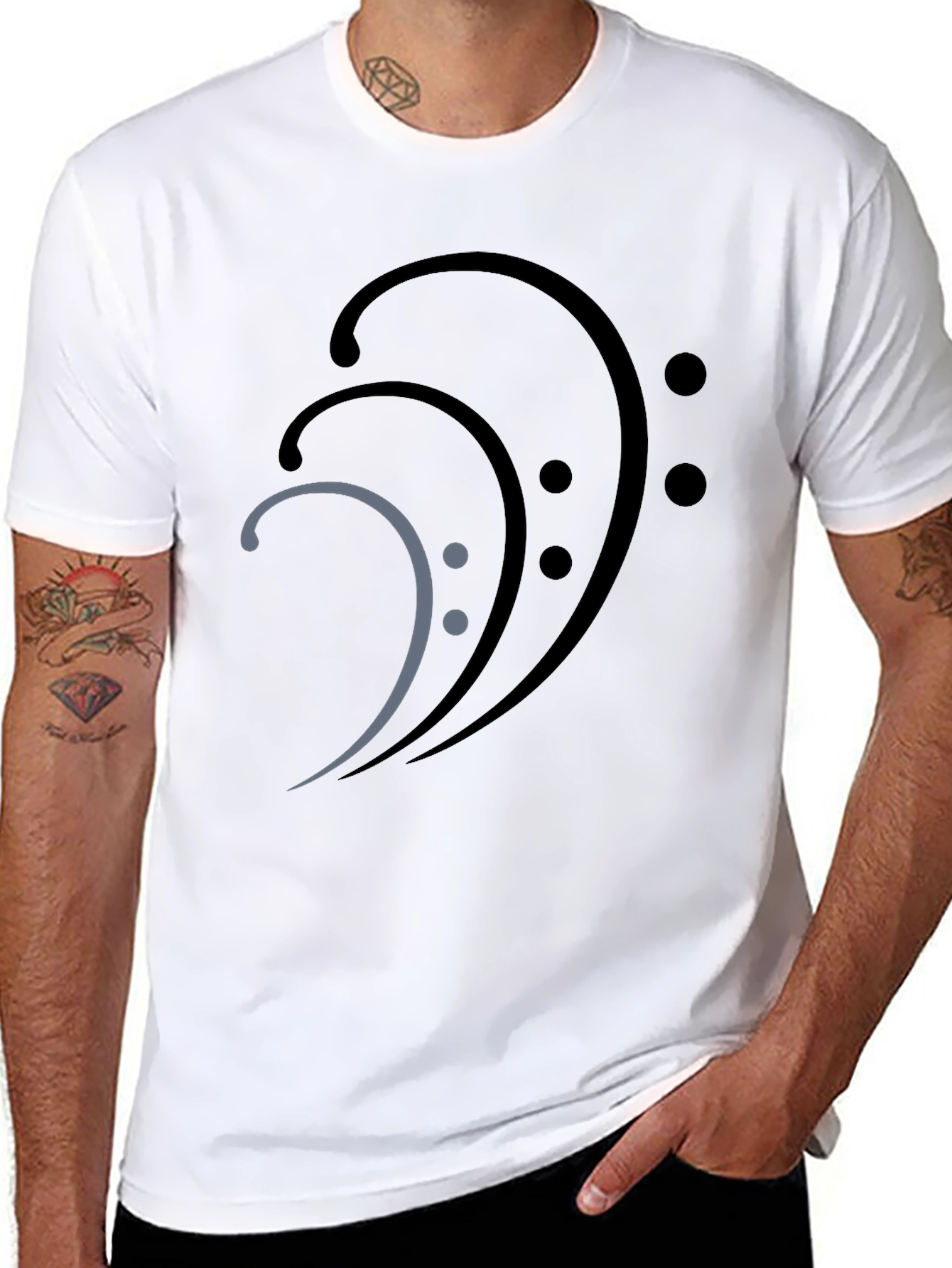 Bass Clef Graphic Tee - Black