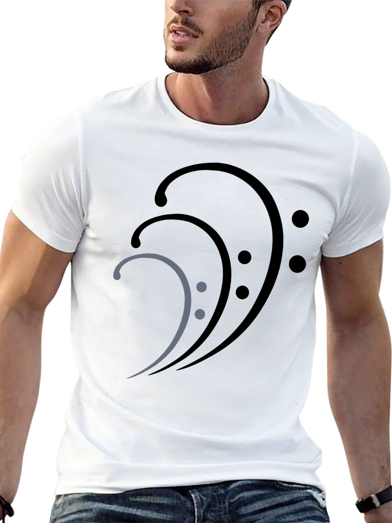 Bass Clef Graphic Tee - Black
